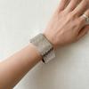 Zinc Zinc Zinc Alloy Metal Bracelet Geometry Wide Side Bangle Retro Open Bangle  Gift