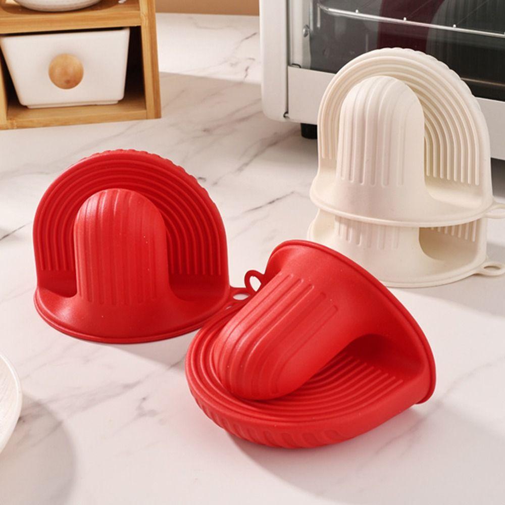 Anti-scald Silicone Oven Mitts Non Slip Microwave Hand Clips Soft Baking Gloves Cooking