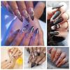 24Pcs Halloween Pattern False Nails French Long Nail Tips Press On Nails Scary Fake Nail with Glue Pumpkin Nail Art Decoration