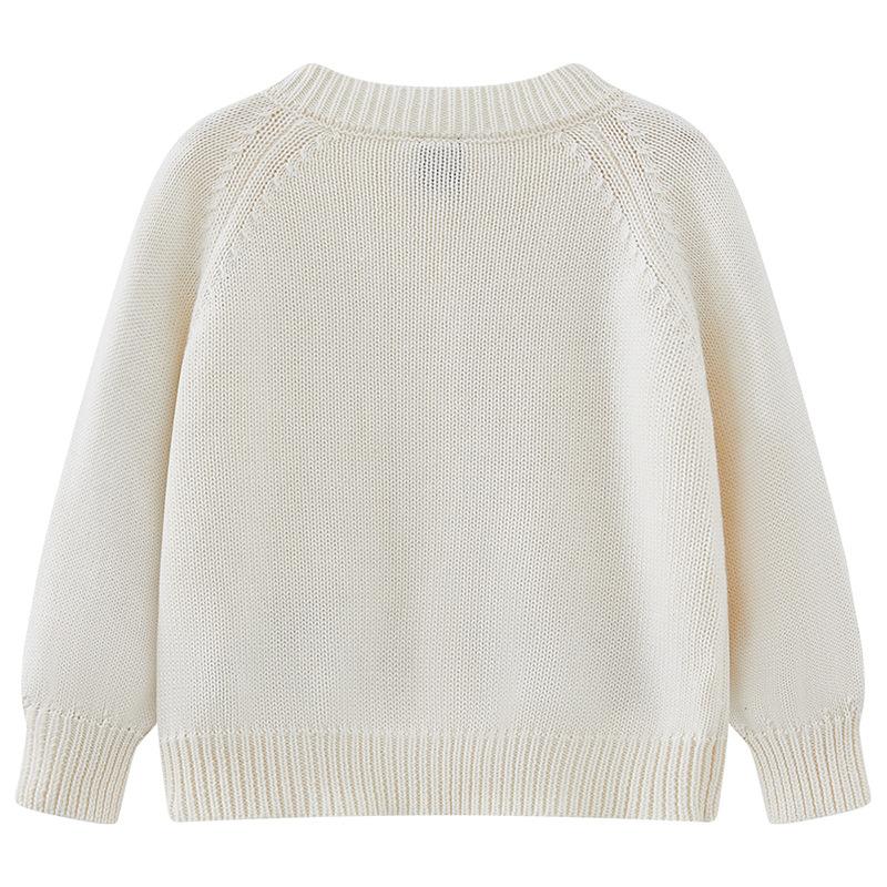 Весенне-осенний вязаный кардиган для младенцев и детей с круглым вырезом и вышивкой грибов, из чистого хлопка, универсальная куртка для девочек