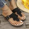 Fashion 2024 NEW Women Flower Decor Wedge Sandals Casual Clip Toe Platform Sandals Comfortable Buckle Strap Slide Sandals Plus Size 42