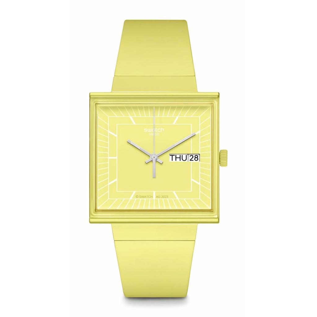 Swatch What SO34J700 Желтые часы Если...Лимон