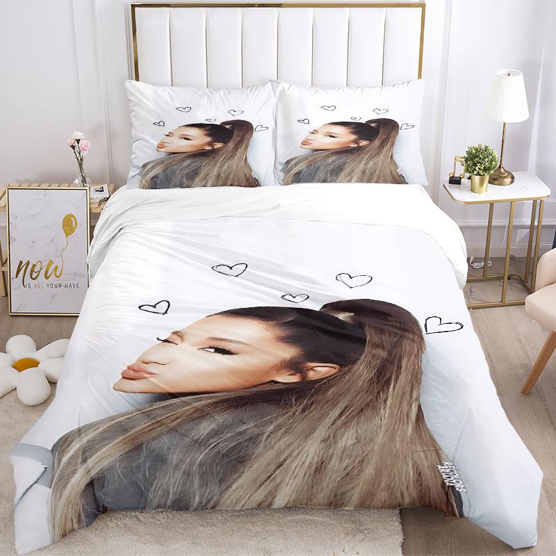 3Pcs Heartful Ariana Grande Bedding Sets For All Sizes New 3D Printed Bed Cover Comforter Duvet Cover Pillowcase Bedroom Decoration