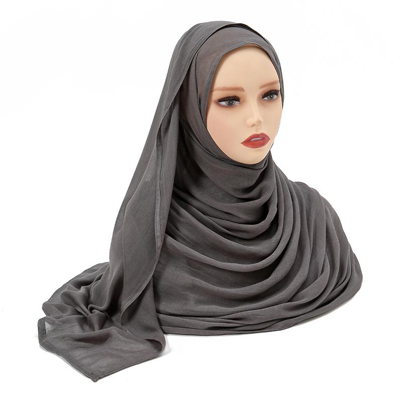 Новый однотонный хлопково-вискозный хиджаб для женщин Мусульманский шарф Большого размера Платки Foulard Исламские головные повязки Платки на голову Шарф для Рамадана Бандана