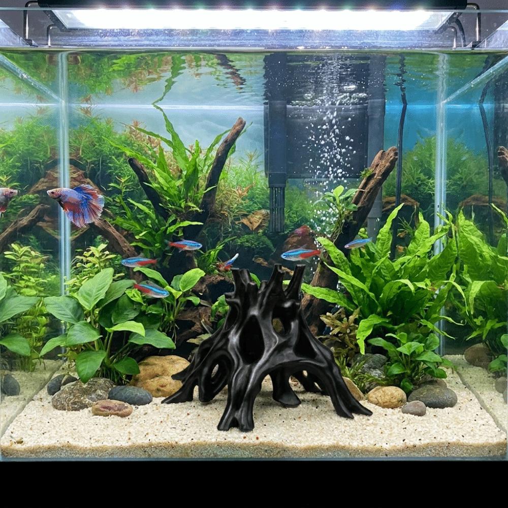 Tree Trunk Fish Shrimp Hiding Cave Plastic Tree Root Caves Fish Tank Landscaping