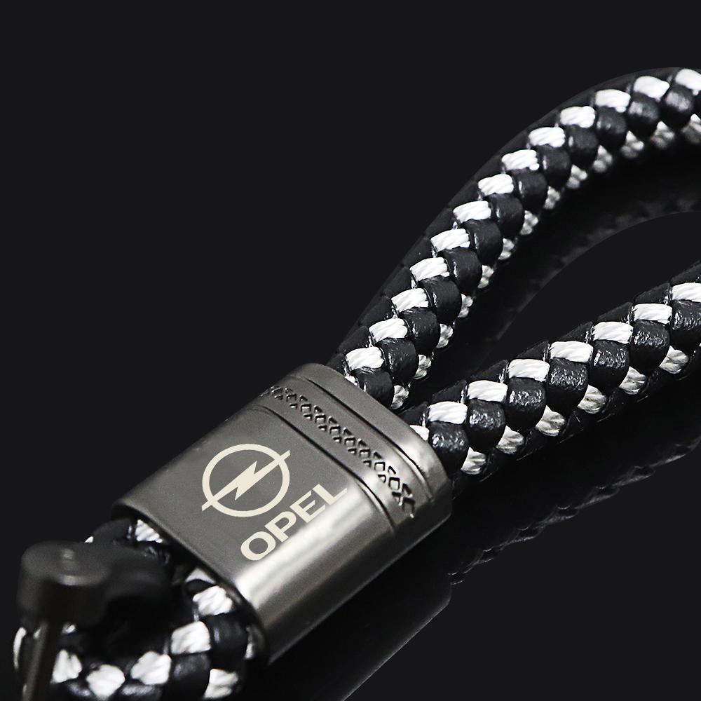 AAAJL1 Leather Rope KeyChain Hand Woven Horseshoe Buckle Key Ring Car Key Rings For opel astra g h j insignia zafira corsa d c vivaro z