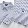 Mens Vintage American Striped Shirt Embroidered Loose Casual All-match Couple Long Sleeve