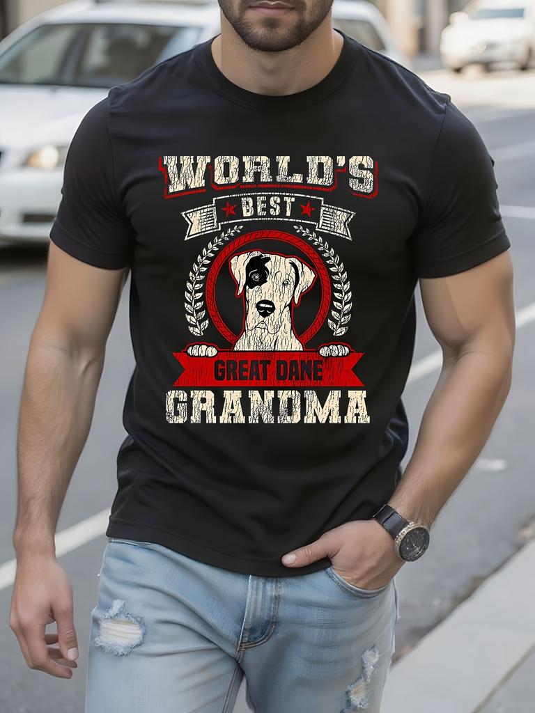 Great Dane Lover Graphic Tshirt World's Best Grandma Funn...