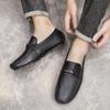 FashionGenuine Leather Male Slip-On Loafers Breathable Mens Dress Shoes Comfortable Men Casual Shoes Moccasins All-match Driving Shoes