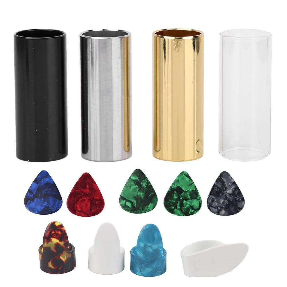 Plastic + Metal Guitar Slide Bar Multicolored Fingers Picks Professional Guitar Slides Guitars