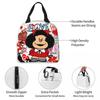 Love Peace And Mafalda Insulated Lunch Bags Thermal Bag Quino Argentina Cartoon Tote Lunch Box Food Storage Bags School Picnic
