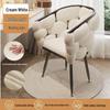 Light Luxury Cream Style Makeup Chair with Cute Backrest – Ideal for Girls' Bedroom & Live Streaming