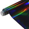 1.8M X 1.52M Car Roof Hood Bonnet Sticker Holographic Laser Chrome Black Vinyl Film Wrap Decals Sheet Color Changing Wrapping