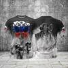 NNew 3D printed T-shirts with Russian flag pattern casual streetwear short sleeve tops for men and women Harajuku Y2K style tees