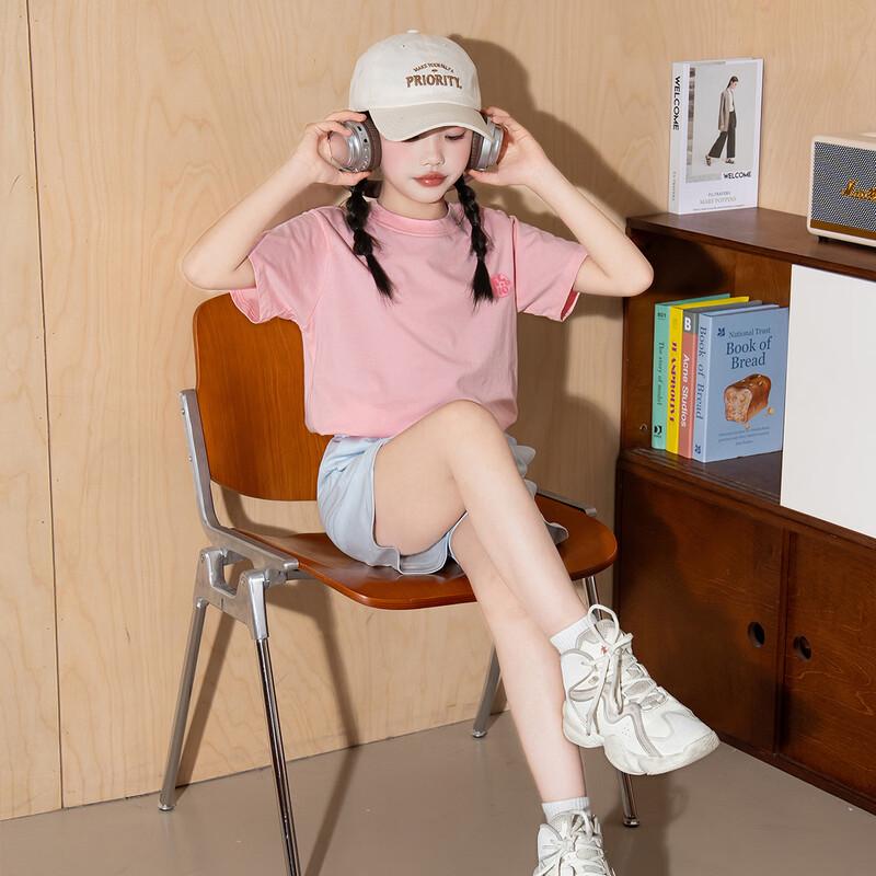 Tongshi Girls' 2026 Summer Short Sleeve T-Shirt