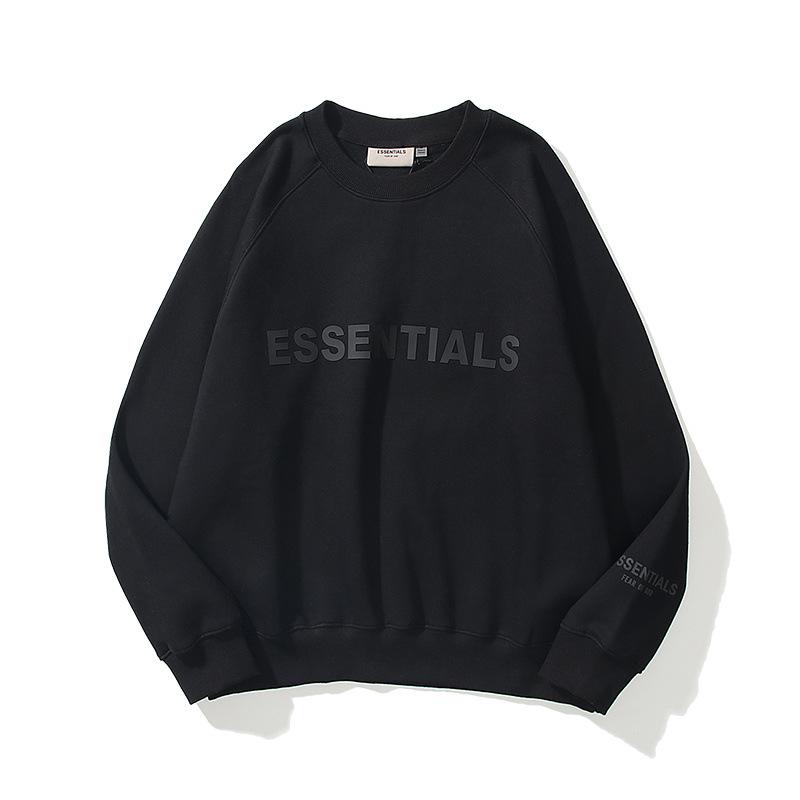 High Street Trend Brand ESSENTIALS Fleece-Lined Heavyweight Flocked Letter Hoodie for Men & Women