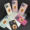 Корейский стиль Ins милый шарф медведь подходит для iPhone17 Pro Max кожаный узор защитный чехол для мобильного телефона 17 всесторонний.