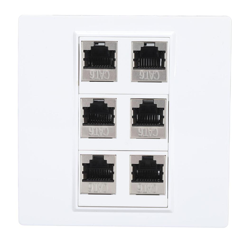 Cat 6 Ethernet Wall Plate 6 Port Female To Female Detachable Cat6 Keystone Jack Wall Plate for Work