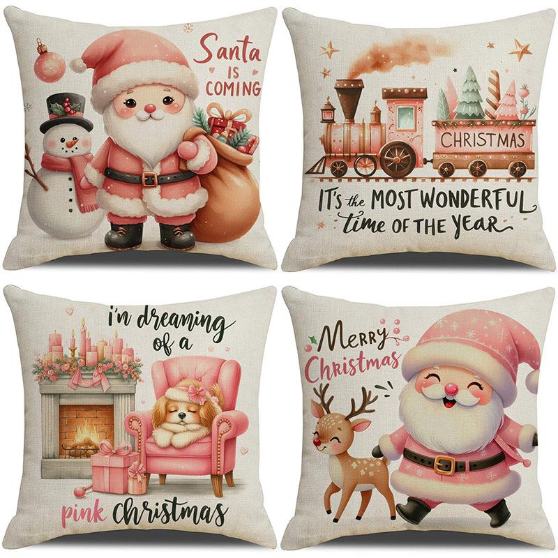 New Christmas Snowman Pillow Case Home Sofa Cushion Case Festive Party Pillow Case