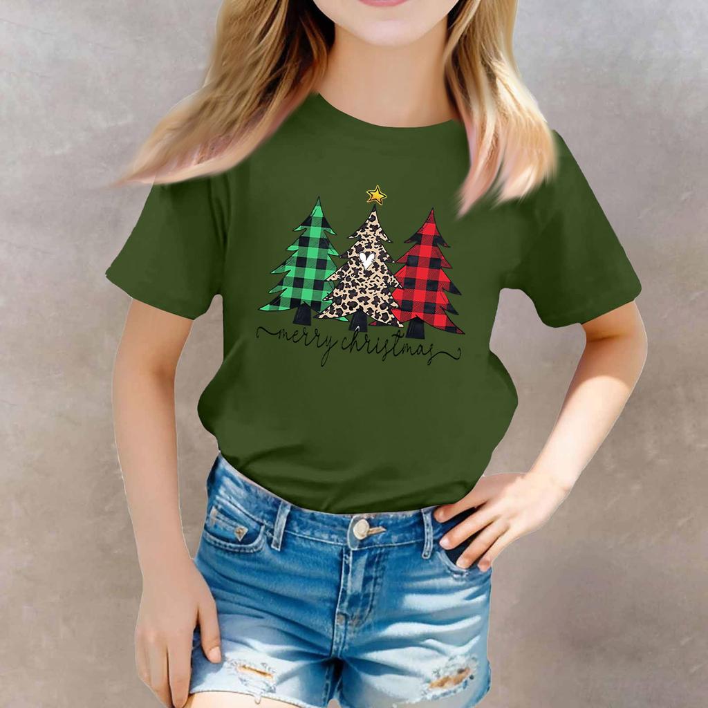 Christmas Day Toddler Girl Boy T-Shirts Kids Top Boys And Girls Printed Short Sleeved T-shirt