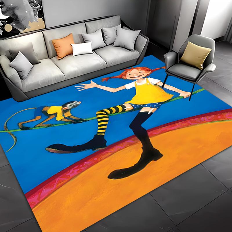 1pc Pippi Longstocking Entrance Mat, Non-Slip Mat Area Rug,Room Decor, Outdoor Decor, Kitchen Rug,Doormat - Machine Washable, Easy to Clean