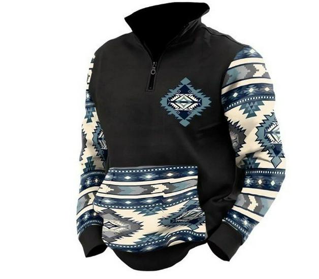 Мужская толстовка Xiyin с полумолнией и вафельной вязкой - Осенне-зимний стиль