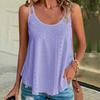 Женский жилет с круглым вырезом без рукавов, с двойными бретельками, свободный повседневный