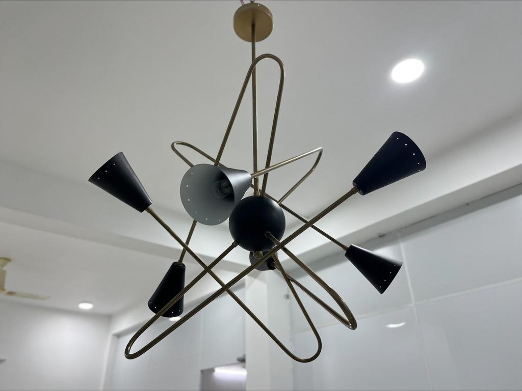 Stilnovo Style 6 Lights Shade Sputnik Chandelier Modern Ceiling Light Fixture