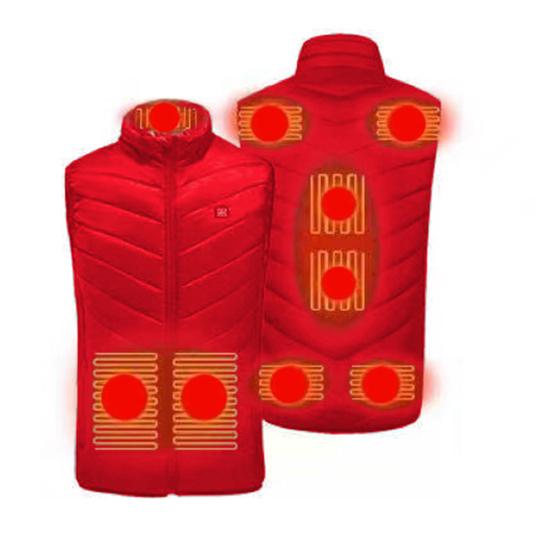 Men Heated Puffer Vest USB Electric Graphite Heating Windproof Thermal Waistcoat Winter Outdoor Activities Down Cotton Vest Coat