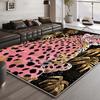Luxury Velvet Leopard Print Area Carpet Golden AccentsMat Living Room Office Garden Floor Accent Fabric Large Area Mat Decor
