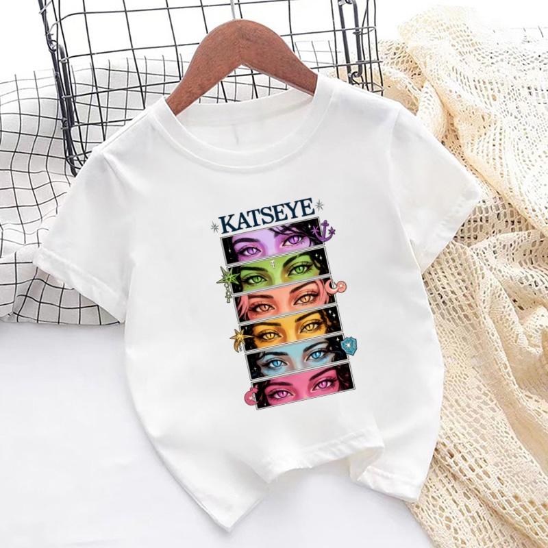 Katseye Print Fashion Kids T shirt Girls New Summer Streetwear Tops Casual Baby Boys Clothes Children Short Sleeve T-shirts