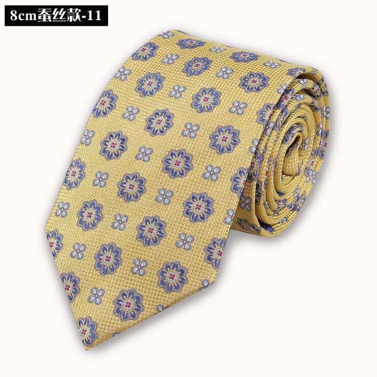 Silk Tie Men'S Formal Wear Business Professional Wedding Work Wear Tie Mulberry Silk 8Cm Embroidered Logo