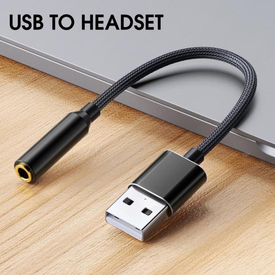 Звуковая карта профессиональная Plug Play USB передача звука на 3,5 мм компьютер 2 в