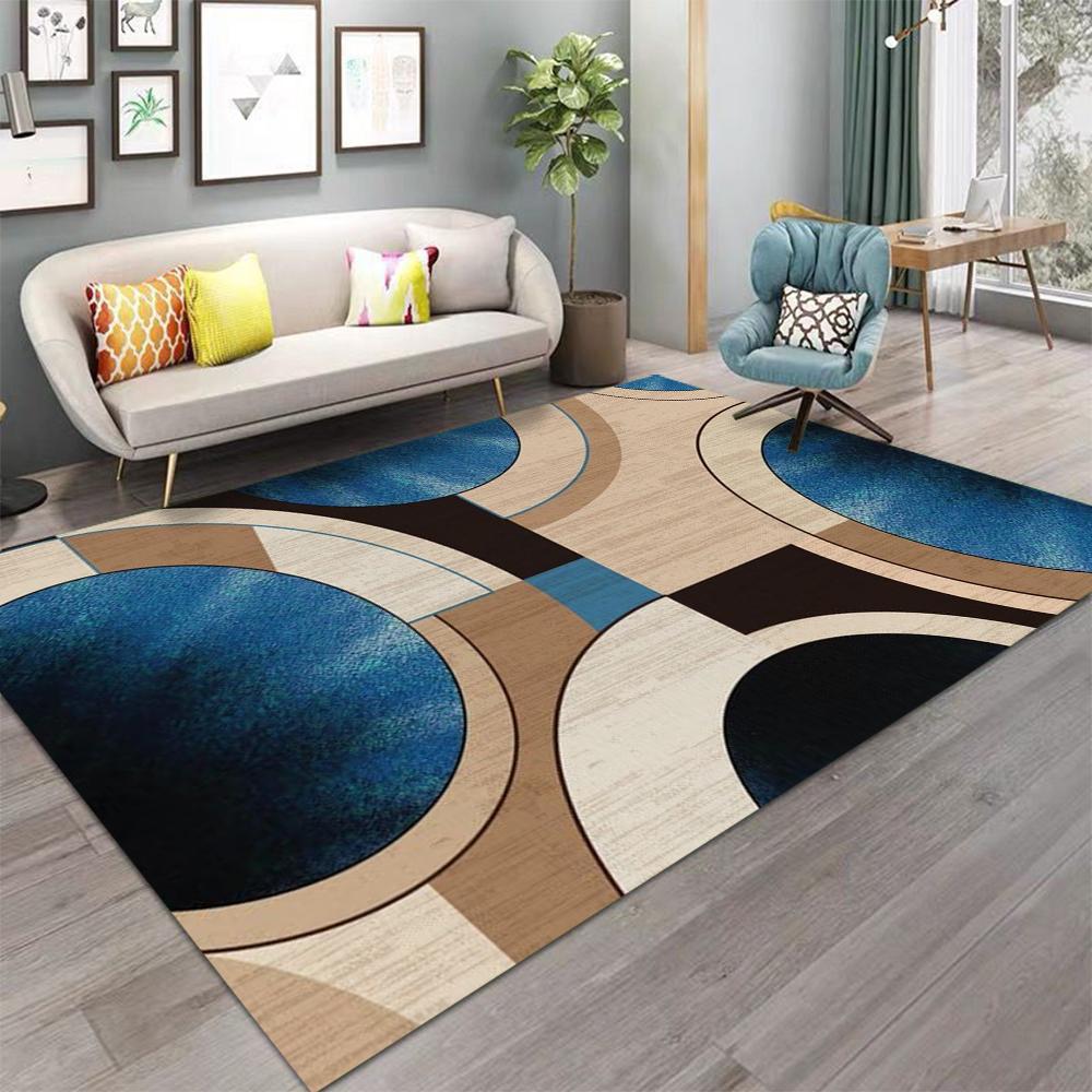 Modern Geometric Print Carpet Rug Large Area Rug for Living Room Bedroom Decor Rug Non-Slip Washable Floor Mat