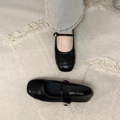 Туфли-лодочки с круглым носком серебристые женские весенне-осенние новые французские ретро маленькие кожаные туфли в сказочном стиле мягкие на плоской подошве Мэри Джейн