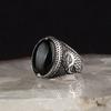 European and American Hip-Hop Punk Nostalgic Accessories Black Zircon Vintage Ring Creative Men's Zircon Ring