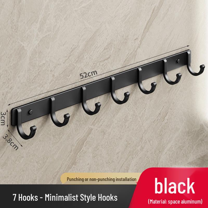 Настенные крючки для одежды из космического алюминия без сверления - Самоклеящиеся рядные крючки для одежды и шляп