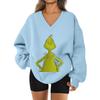 Women's Loose And Comfortable Letter V-neck Sportswear Long-sleeved Sweatshirt Daily Matching Clothes