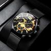 Fashion Black Stainless Steel Men Watches Calendar Quartz Wristwatches Luxury Mens Business Casual Watch Male Clock Gift Relojes Hombre