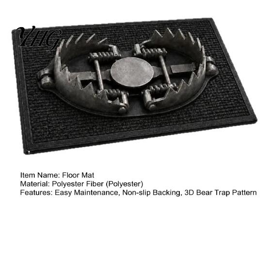 Prank Entrance Rug for Home 3D Bear Trap Rug, Funny Optical Illusion Non-slip Unique Welcome Mat Friends Door Front Indoor Entryway