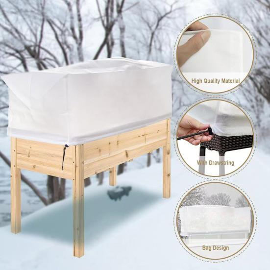 Прямоугольный контейнер для цветов, морозостойкий чехол для растений, противоморозные чехлы с завязкой, утолщенный многоразовый зимний щит для балконного цветочного ящика