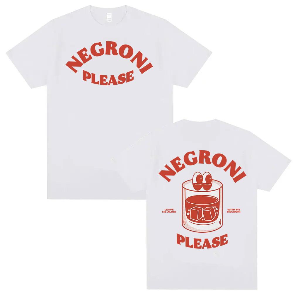 Negroni Please Cartoon Meme T Shirt Funny Cocktail Drink Cute Graphic T Shirts Men Women Hip Hop Summer Short Sleeve Tshirts