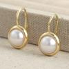 1 пара серег-подвесок круглой формы из искусственного жемчуга, женские персонализированные модные праздничные ювелирные аксессуары