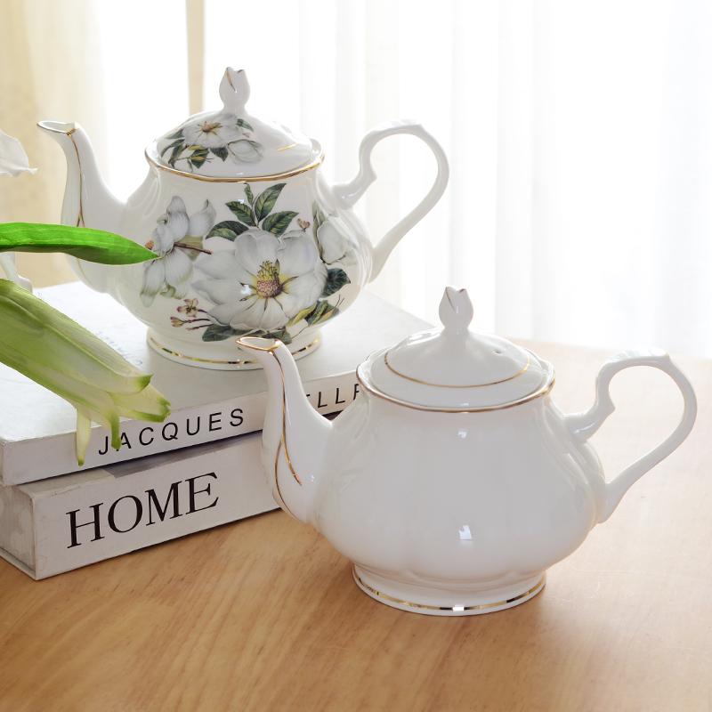 European Coffee Maker Bone China Office Kettle Afternoon Tea Pot Tea Set Large Ceramic Filter Teapot