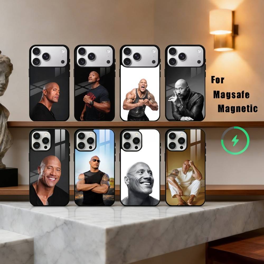Мощный чехол для телефона D-Dwayne J-Johnson Для iPhone 17, 16, 15, 14, 13, 12, 11 Plus, Pro Max Магнитный Для беспроводной зарядки Magsafe