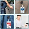 DACAIFH Hanging Name Tag Reel, Lightweight, Extendable, Maximum Length 63cm, for Commuter Pass Cases, ID Card Holders, Black, Set of 2