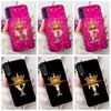 Для LG Velvet 4G 5G UW Задняя крышка Для LG Velvet 5G UW Чехол Модный Роскошный Буквы A-Z Корона 2D Расписной Мягкий Черный Чехол для Телефона