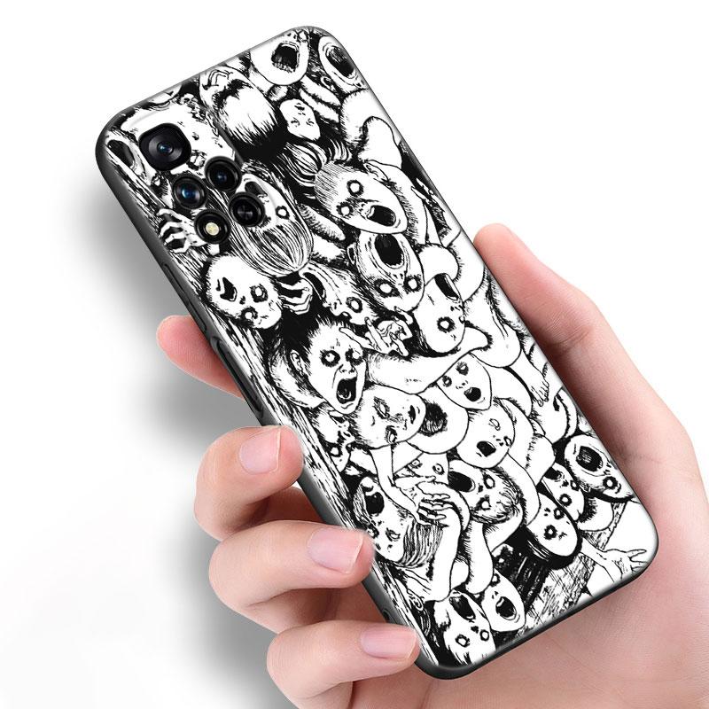 Японский ужас манга черный силиконовый чехол для телефона для Xiaomi POCO X3 X4 NFC F5 M3 M4 M6 X5 X6 Pro F3 F4 GT 5G C55 C65 M5