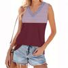 Women's Fashion Casual Daily Versatile Striped Texture Slim Fit Summer Vest Top