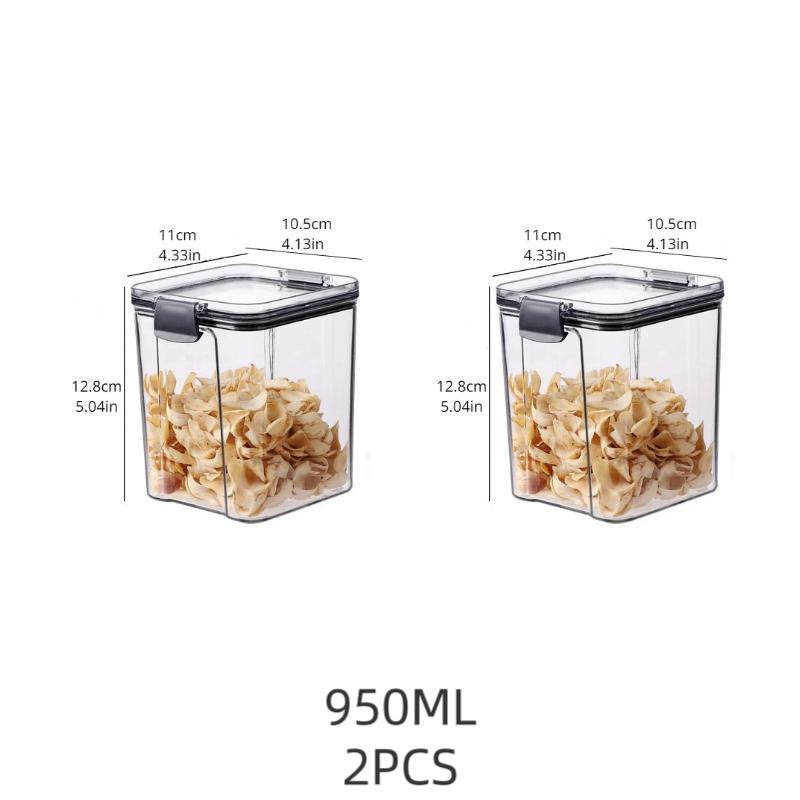 Утолщенный герметичный резервуар для хранения, квадратный прозрачный набор ящиков для хранения сухофруктов, штабелируемые кухонные контейнеры для хранения зерна